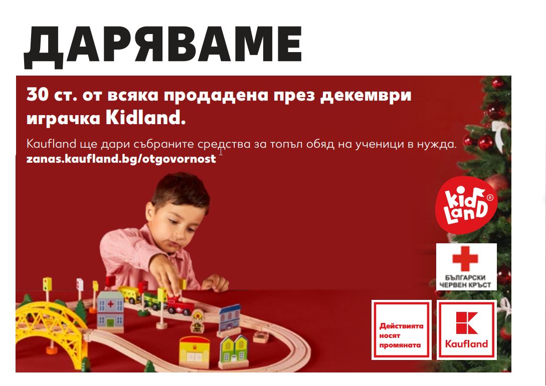 Подарък с кауза - играчка Kidland® от Kaufland през декември помага на ученици в нужда